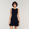 Chloe Floral Knit Short Dress Black
