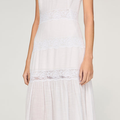 Poetique Crepon Maxi Dress White