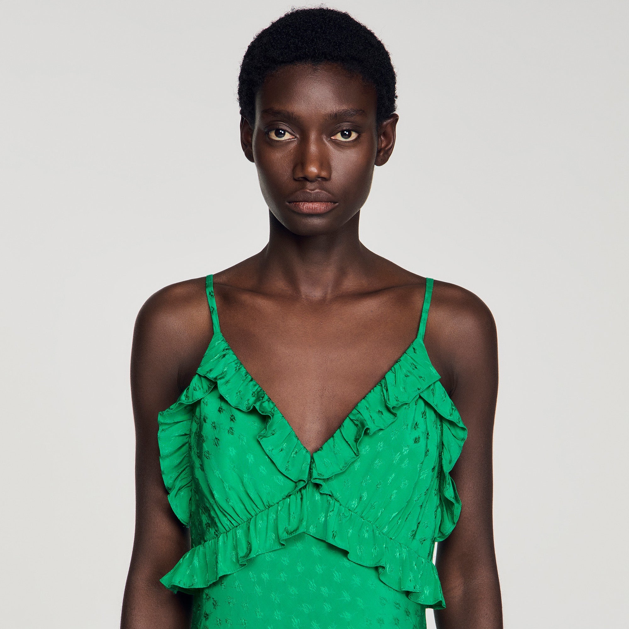 Calypsane Maxi Dress With Straps GREEN