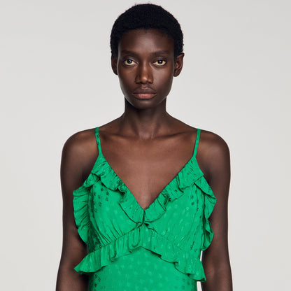 Calypsane Maxi Dress With Straps GREEN