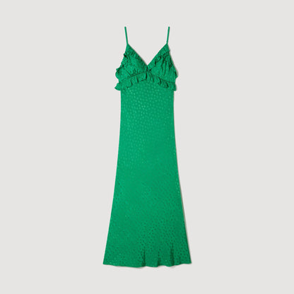 Calypsane Maxi Dress With Straps GREEN