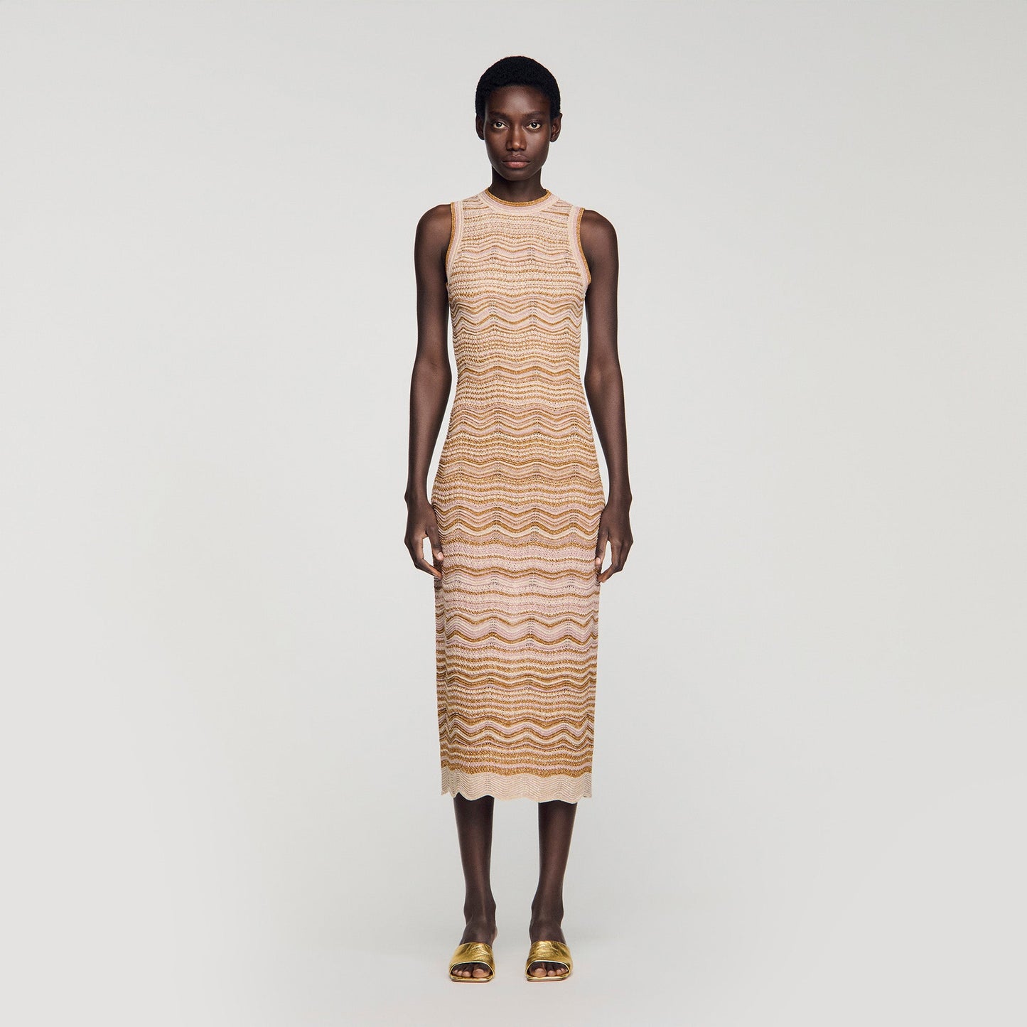 Raffaela Fancy Knit Maxi Dress Brown