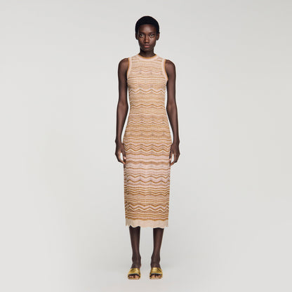 Raffaela Fancy Knit Maxi Dress Brown