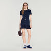 Keira Short Knit Dress With Ruffles Midnight Blue