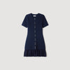 Keira Short Knit Dress With Ruffles Midnight Blue
