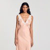 Limonara Rhinestone Lingerie-Style Dress Nude