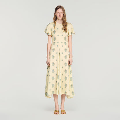 Calaventi Paisley print maxi dress Light Yellow