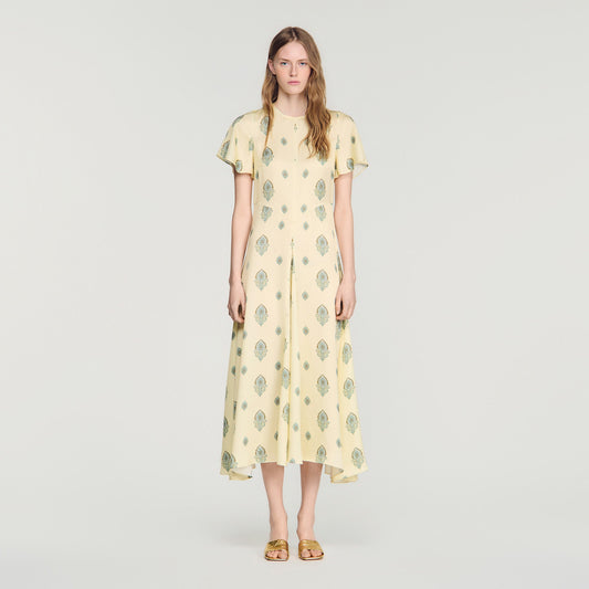 Calaventi Paisley print maxi dress Light Yellow