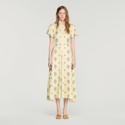 Calaventi Paisley print maxi dress Light Yellow