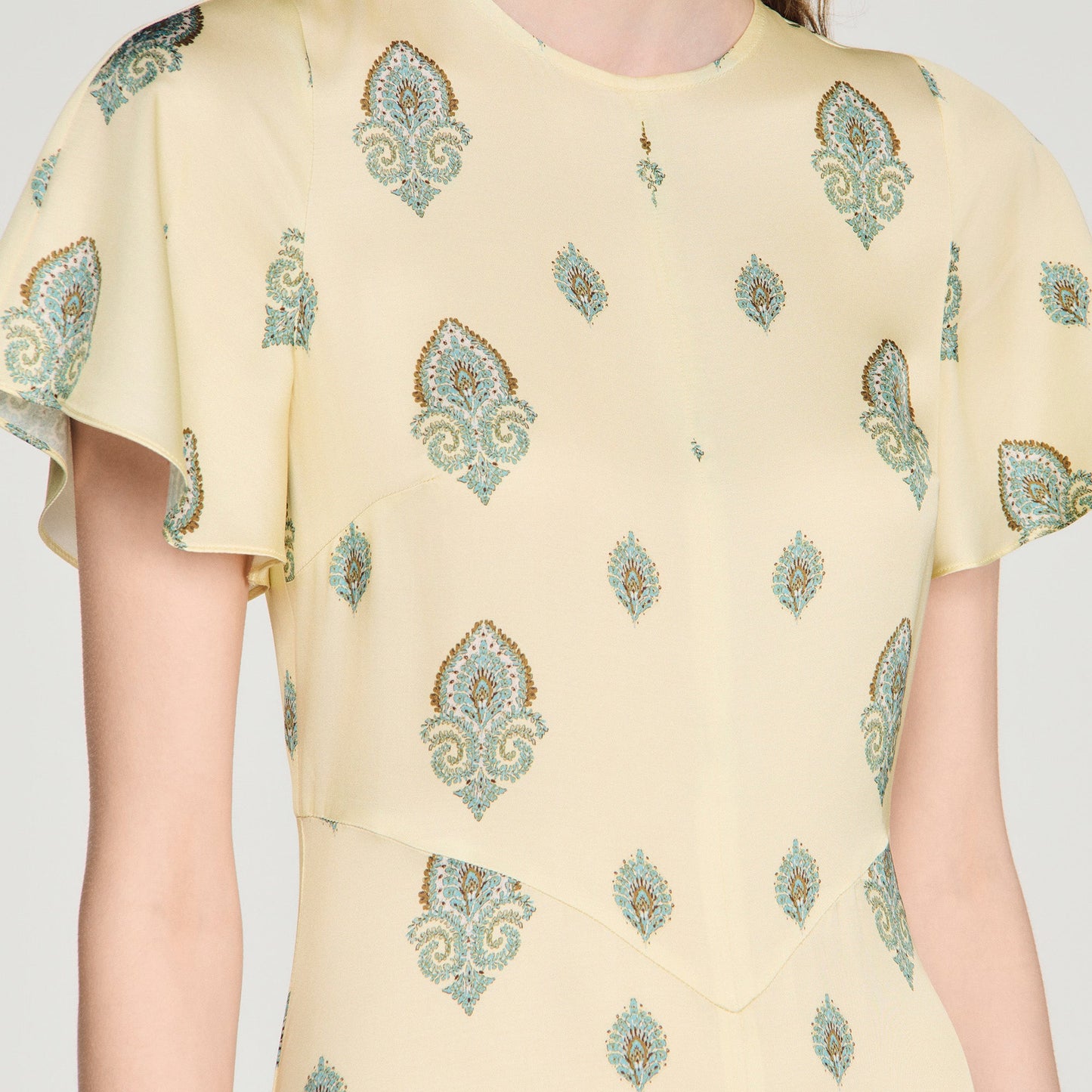 Calaventi Paisley print maxi dress Light Yellow