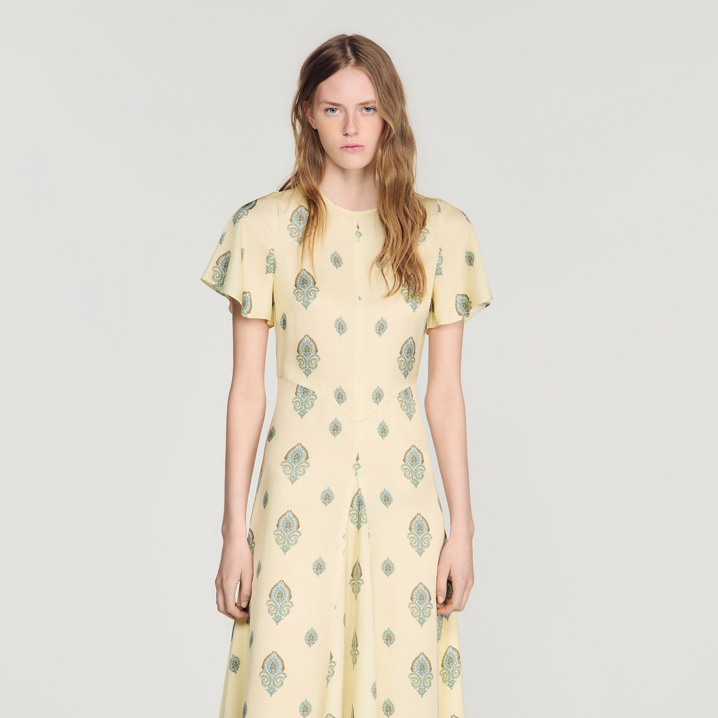 Calaventi Paisley print maxi dress Light Yellow