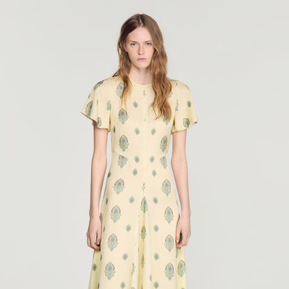 Calaventi Paisley print maxi dress Light Yellow