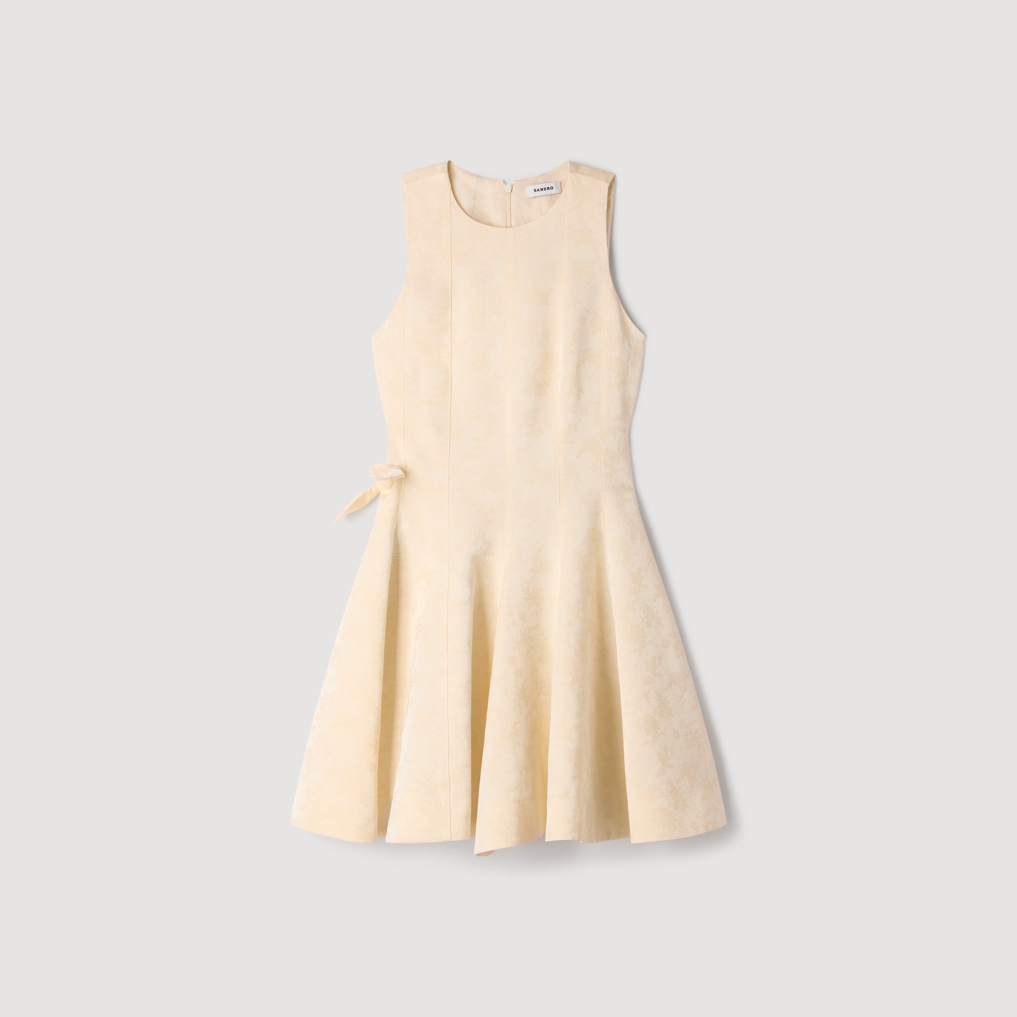 Amalena Short Floral Jacquard Dress Vanilla