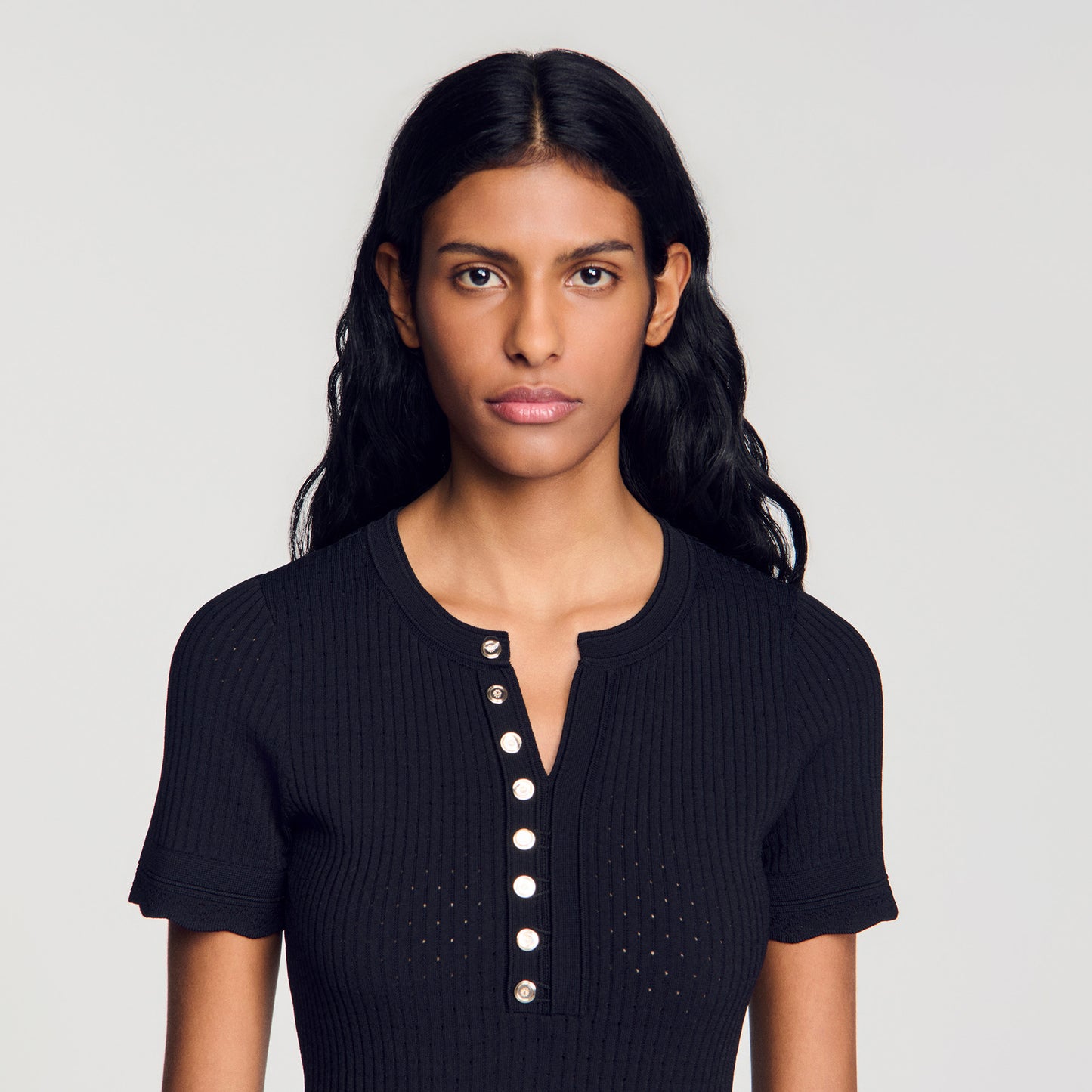 Milore Ribbed Knit Maxi Dress Black