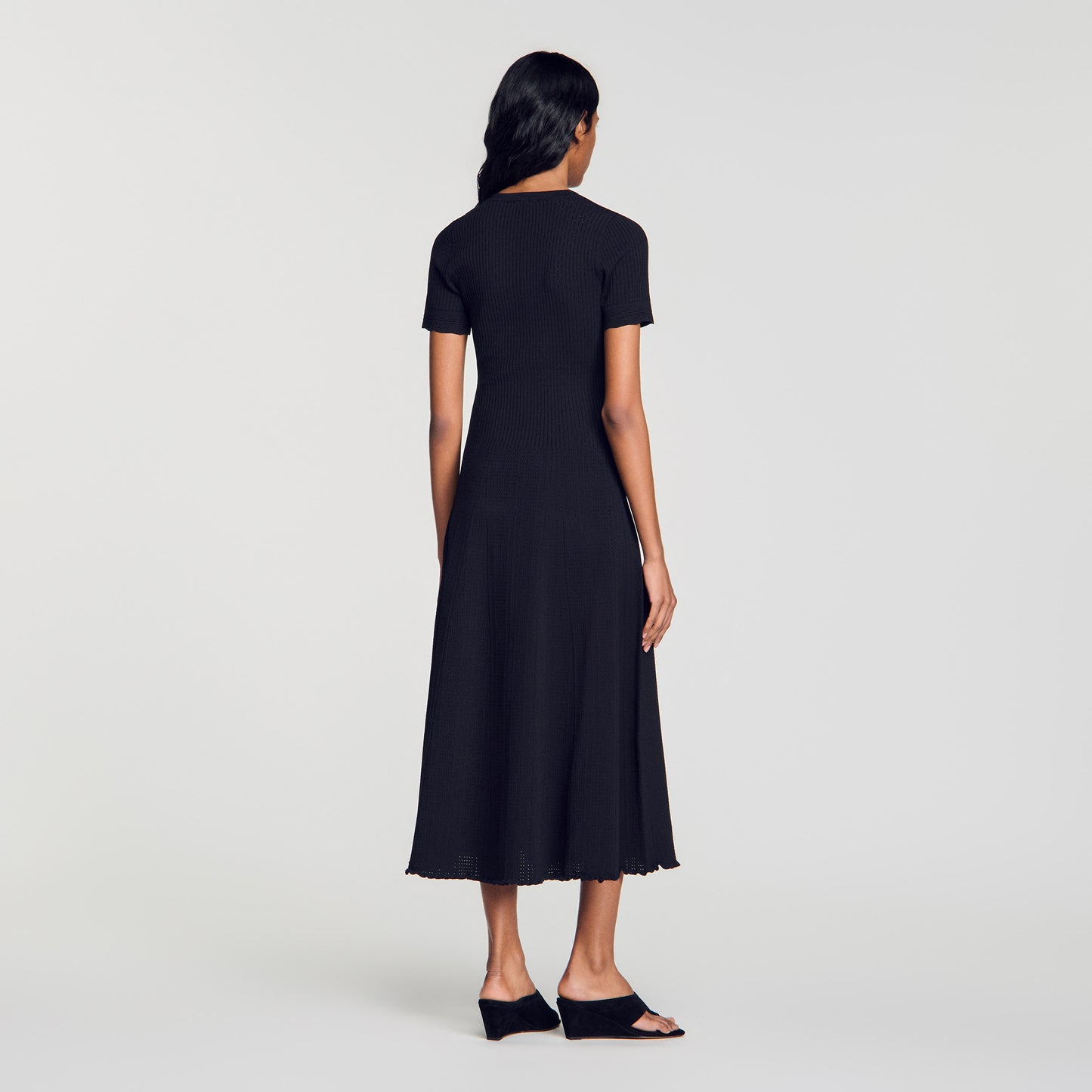 Milore Ribbed Knit Maxi Dress Black