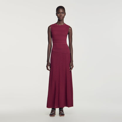 Samantha Pointelle knit maxi dress Bordeaux