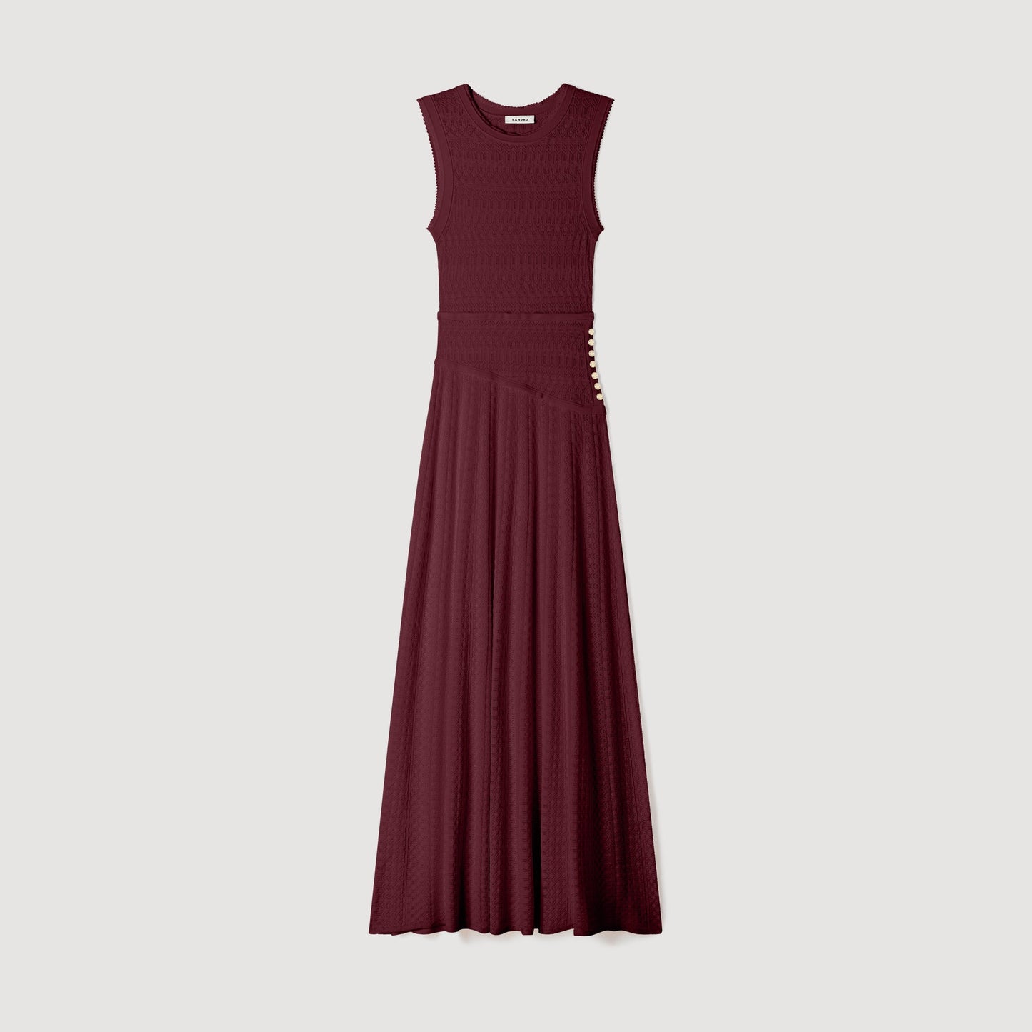 Samantha Pointelle knit maxi dress Bordeaux