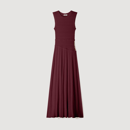 Samantha Pointelle knit maxi dress Bordeaux