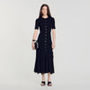 Pietrarosa Knit maxi dress with ruffles Black
