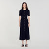 Pietrarosa Knit maxi dress with ruffles Black