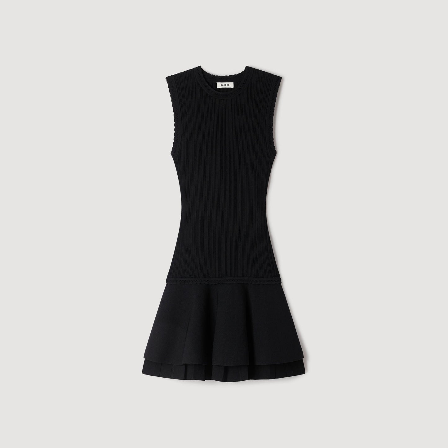 Tamara Short Knit Dress With Ruffles Black