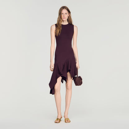 Biancona Asymmetric knit dress Brown