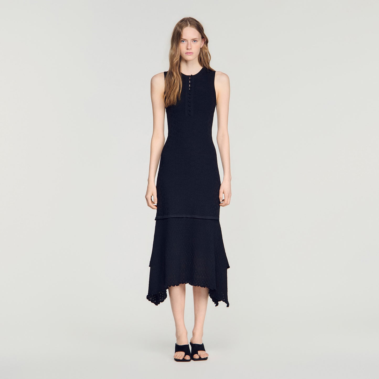 Valmaretta Fancy Pointelle Dress Black
