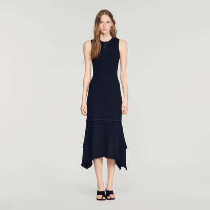 Valmaretta Fancy Pointelle Dress Black
