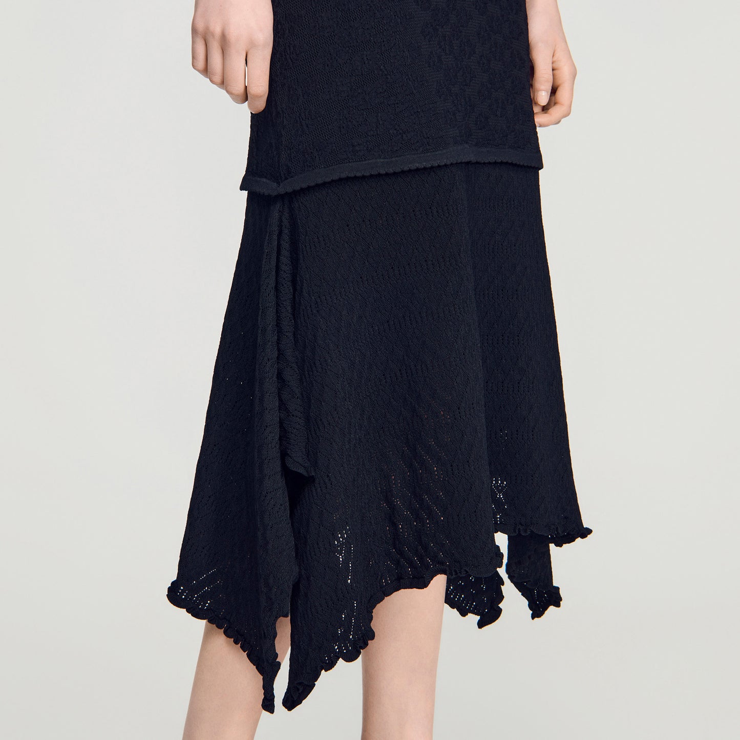 Valmaretta Fancy Pointelle Dress Black