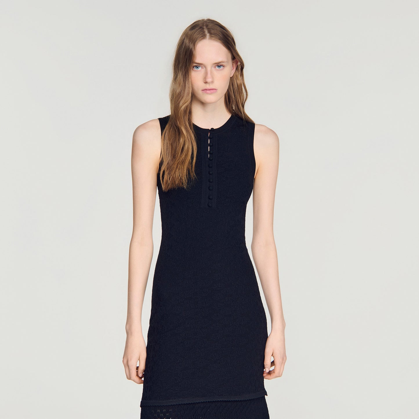 Valmaretta Fancy Pointelle Dress Black