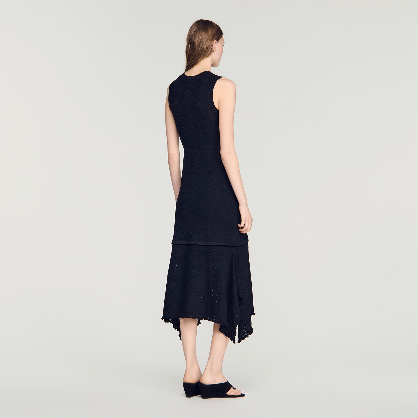 Valmaretta Fancy Pointelle Dress Black