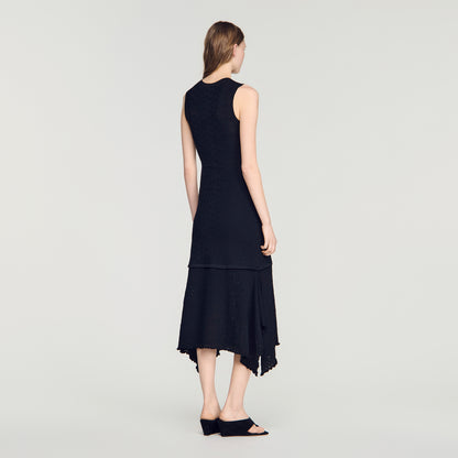 Valmaretta Fancy Pointelle Dress Black