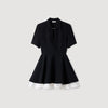 Joye Short contrast skater dress Black