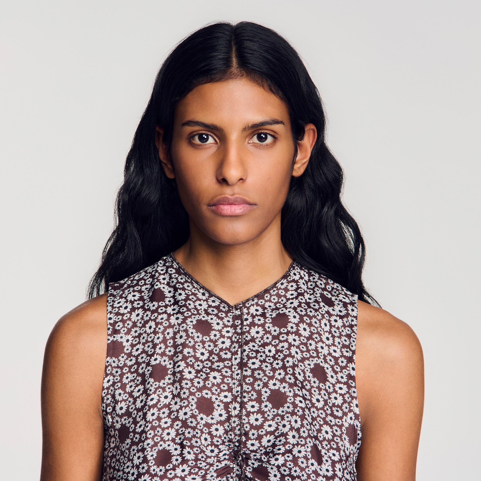 Maira Daisy print maxi dress Brown
