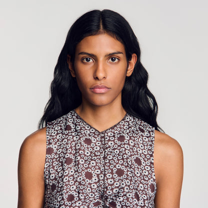 Maira Daisy print maxi dress Brown