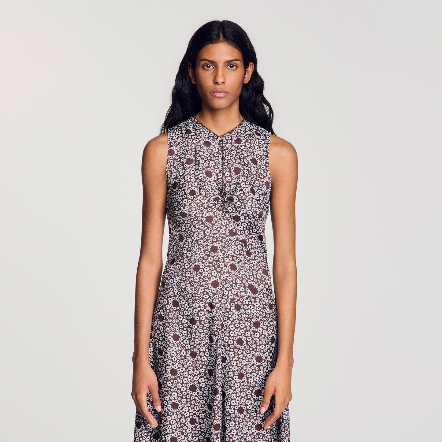 Maira Daisy print maxi dress Brown