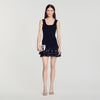 Dalya Short knit dress with studs Black