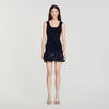 Dalya Short knit dress with studs Black
