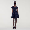 Gala Floral jacquard knit dress Midnight Blue
