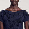 Gala Floral jacquard knit dress Midnight Blue