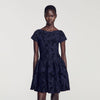 Gala Floral jacquard knit dress Midnight Blue