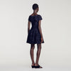 Gala Floral jacquard knit dress Midnight Blue