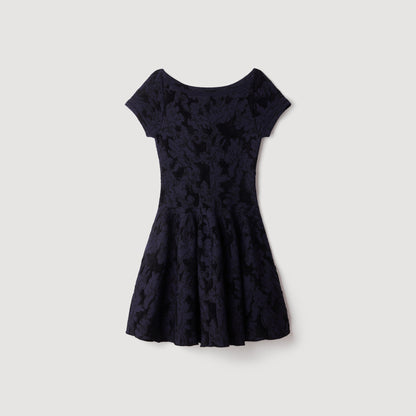 Gala Floral jacquard knit dress Midnight Blue