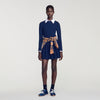 Velia Short knit dress with buttons Navy Blue