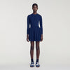 Velia Short knit dress with buttons Navy Blue