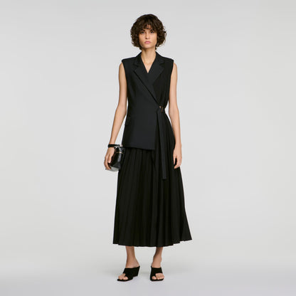 Eleonore 2-in-1 wraparound maxi dress Black