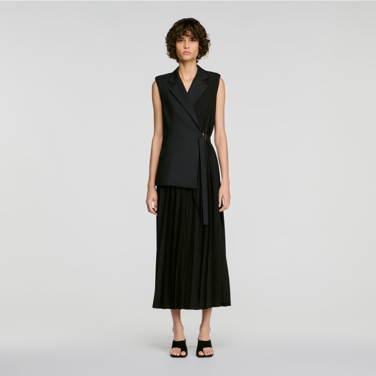 Eleonore 2-in-1 wraparound maxi dress Black