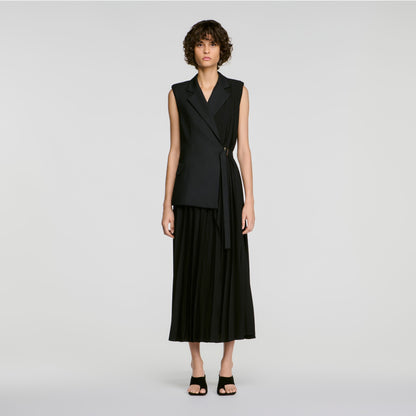 Eleonore 2-in-1 wraparound maxi dress Black