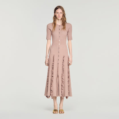 Pietrarosa Sparkling knit maxi dress Nude