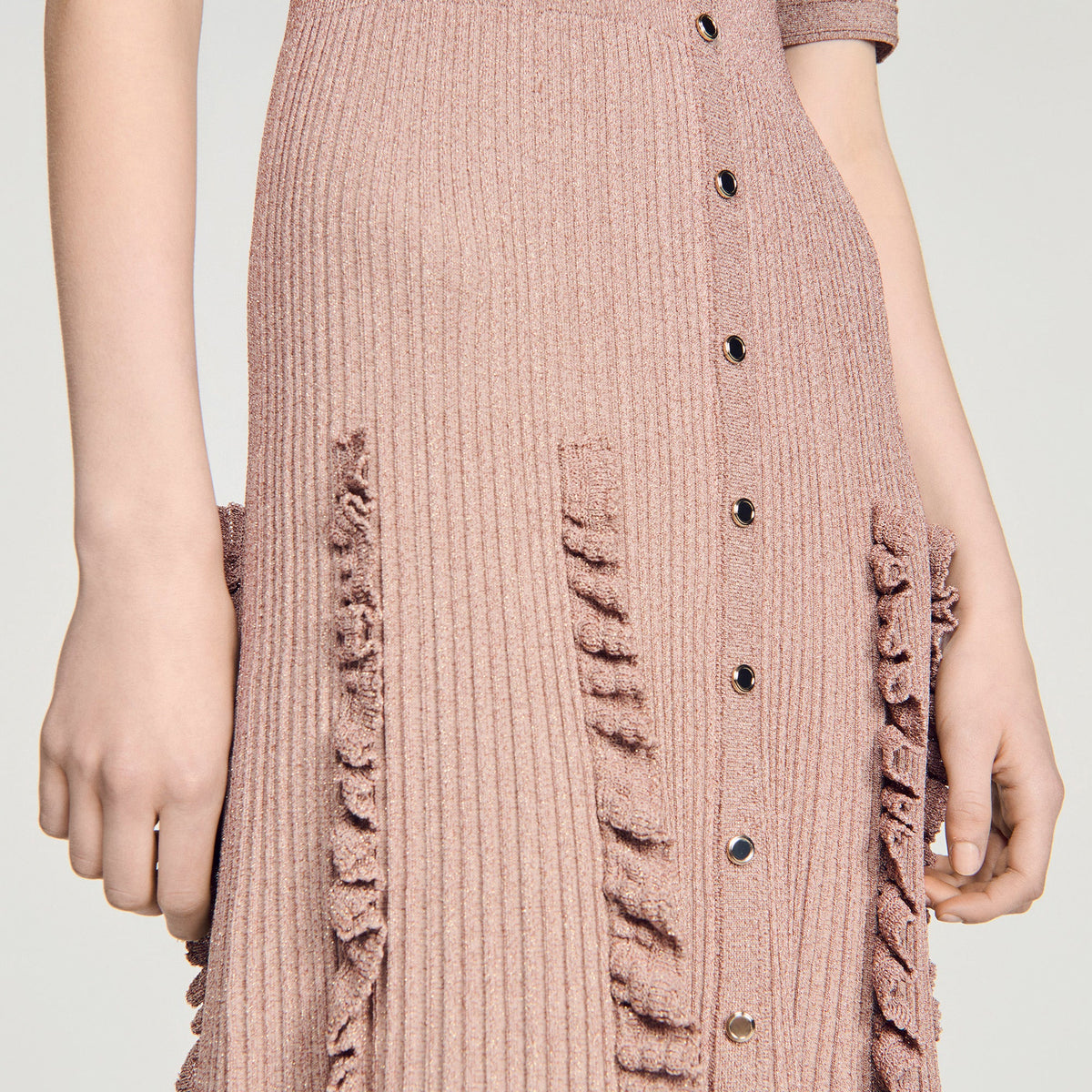 Pietrarosa Sparkling knit maxi dress Nude